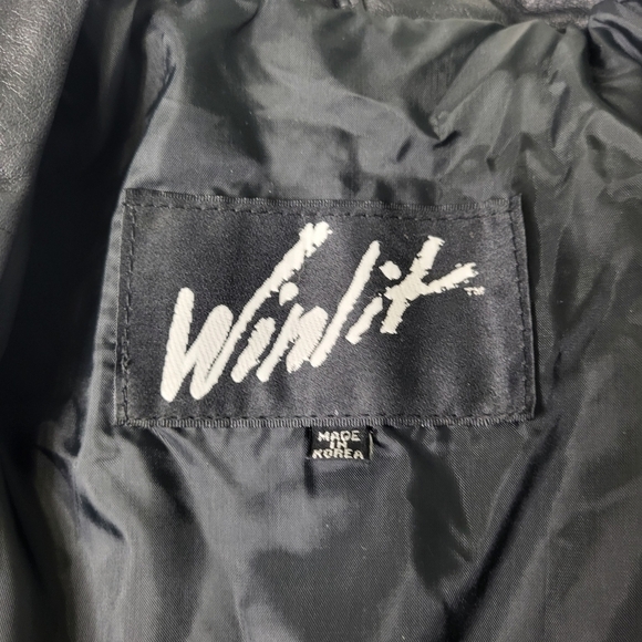 Winlet Long Leather Jacket. Black Paisley Size Small. - Picture 13 of 16